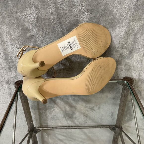 Talbots Patent Leather dressy Open Toe heels Women’s 8.5 Tan nude - Picture 7 of 9